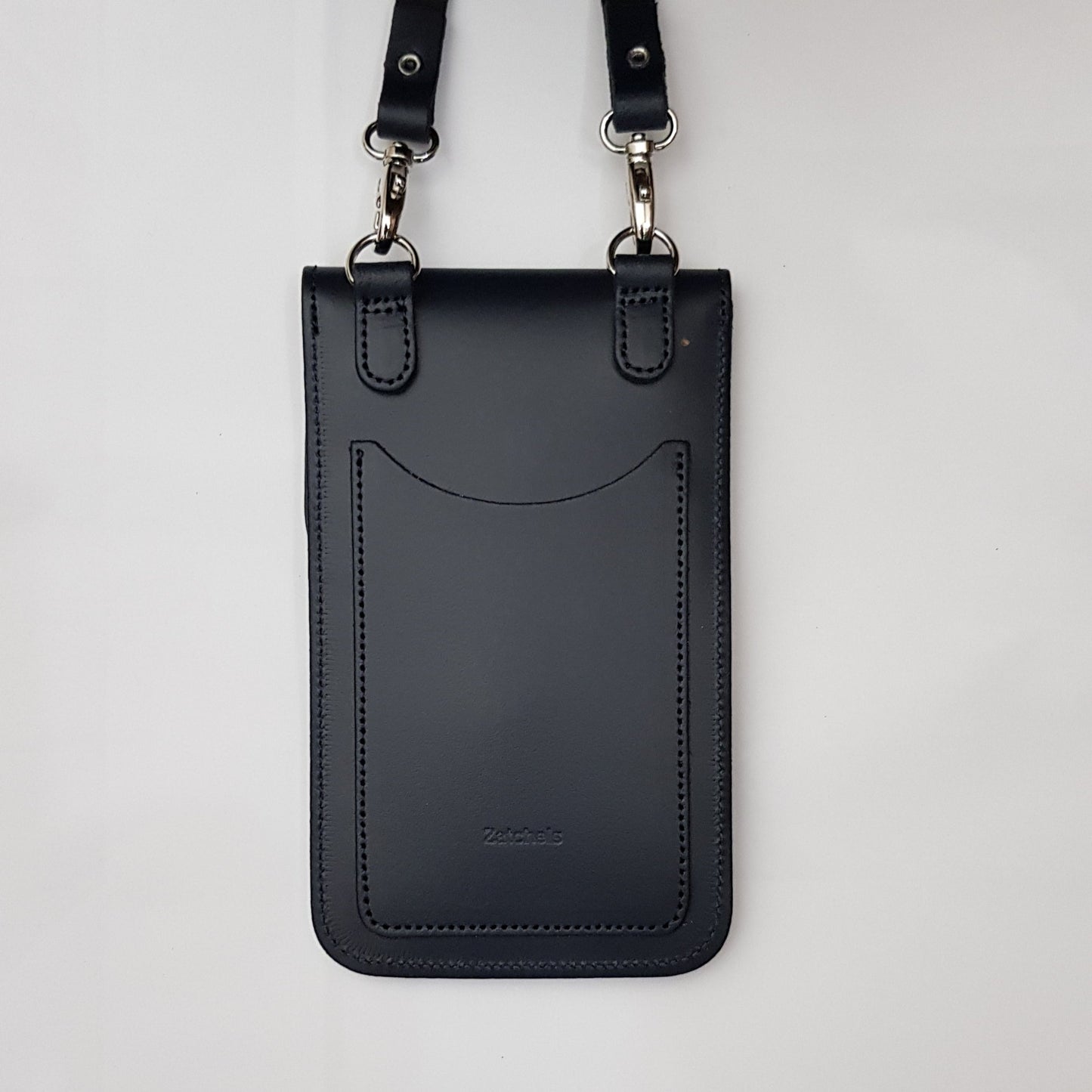 Handmade Leather Mobile Phone Pouch Plus - Union Jack - Navy Blue  