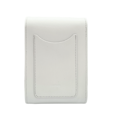 Handmade Leather Festival Phone Bag - White  