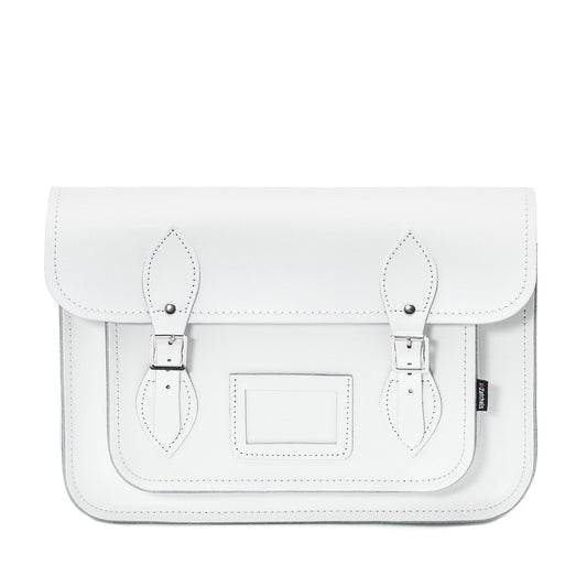 Handmade Leather Satchel - White  