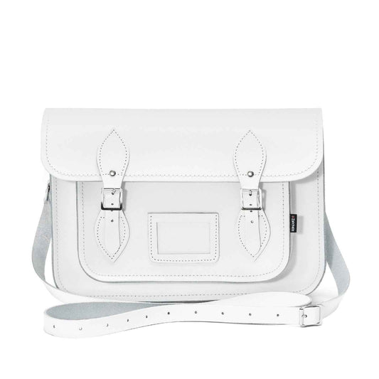 Handmade Leather Satchel - White