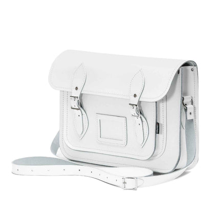 Handmade Leather Satchel - White