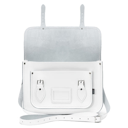Handmade Leather Satchel White