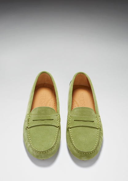 Women's Penny Driving Loafers, olive green  