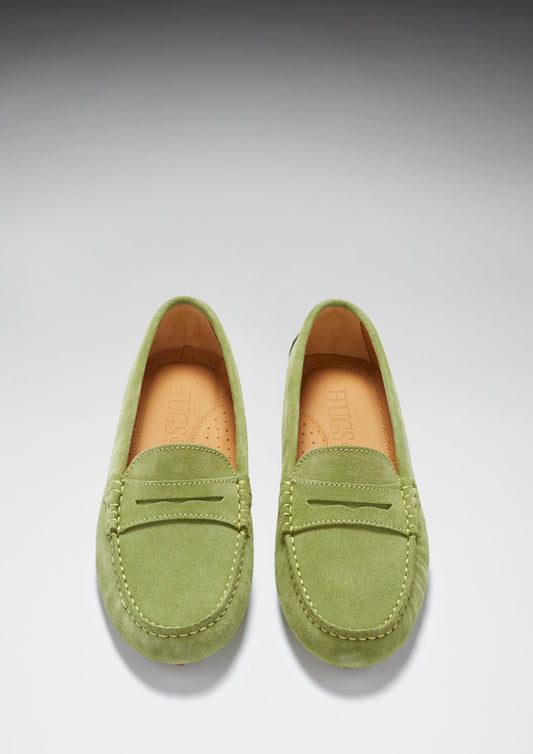 Women's Penny Driving Loafers, olive green  