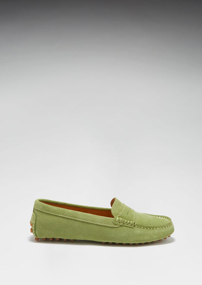 Women's Penny Driving Loafers, olive green  