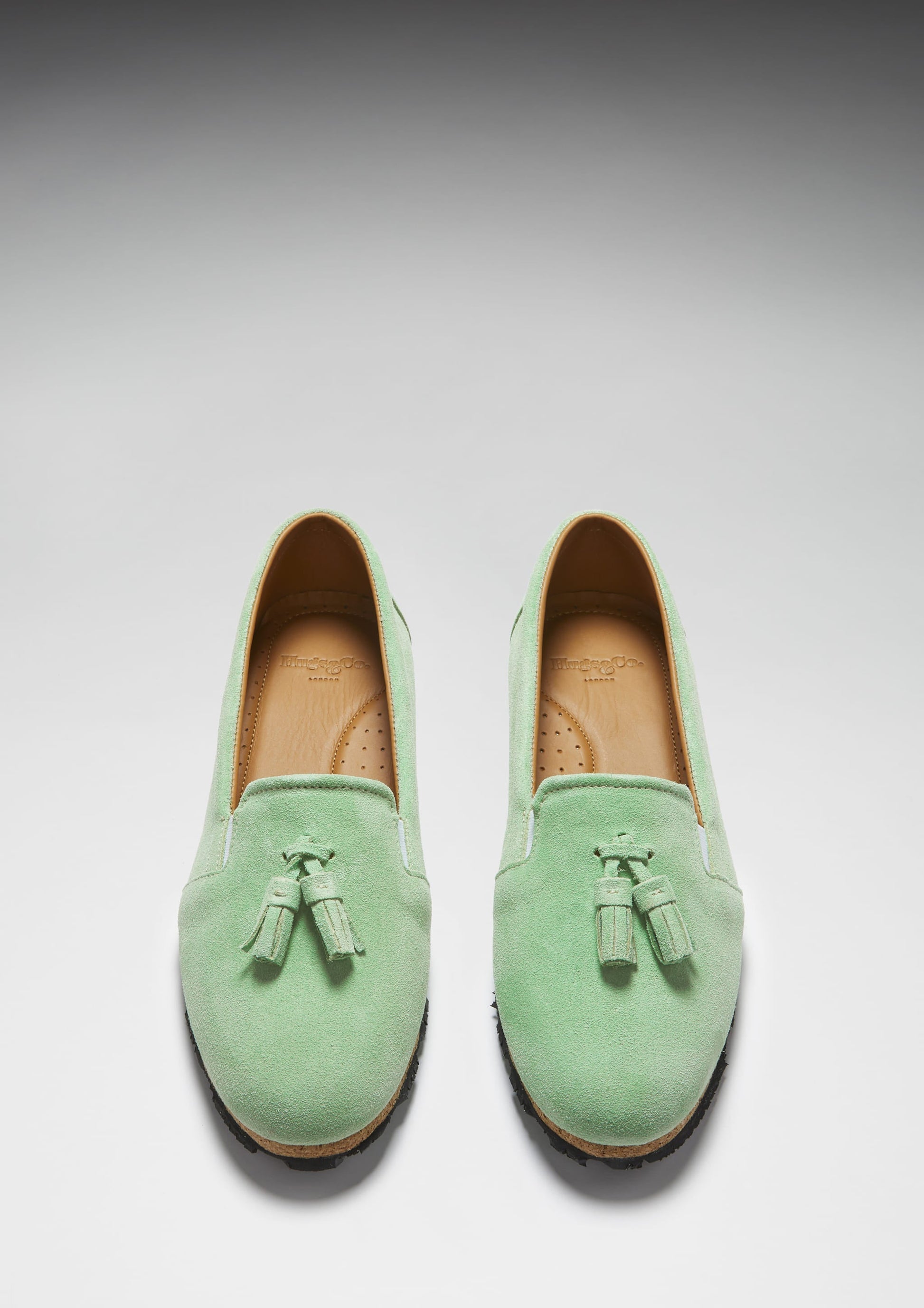 Women's Tasselled Espadrilles, lagoon green suede  