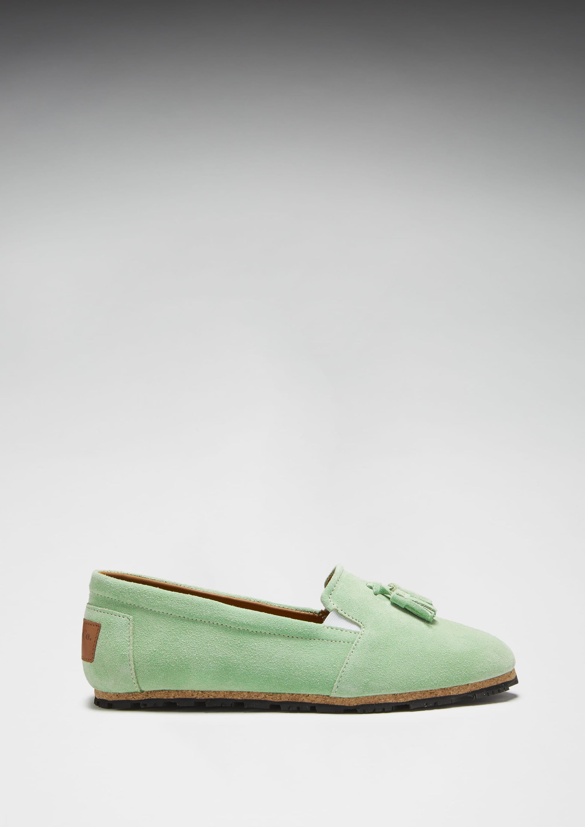 Women's Tasselled Espadrilles, lagoon green suede  