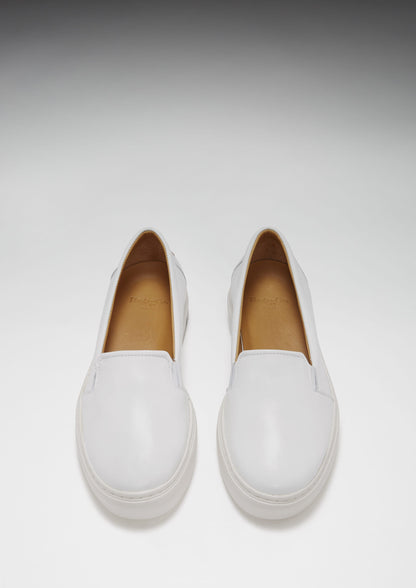 Women's Slip-On Sneakers, white leather  