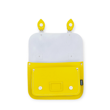 Leather Midi Satchel - Pastel Daffodil Yellow  