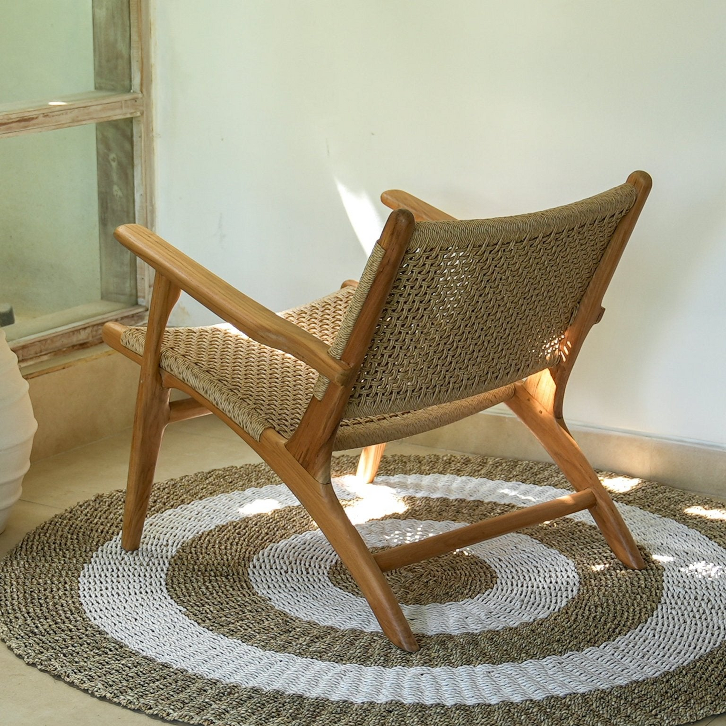 Zara Teak Rattan Accent Armchair