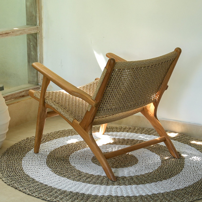 Zara Teak Rattan Accent Armchair