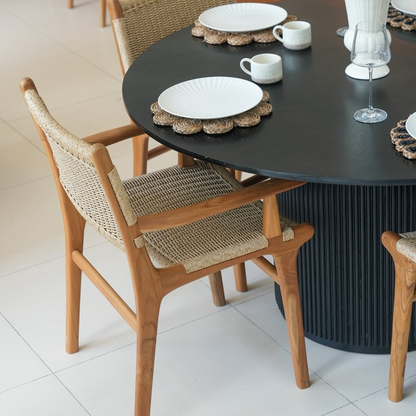 Zara Rattan Dining Chair with Armrest  