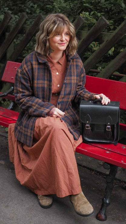 Handmade Leather City Backpack - Black Executive